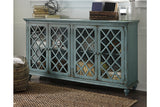 Mirimyn Antique Teal Accent Cabinet