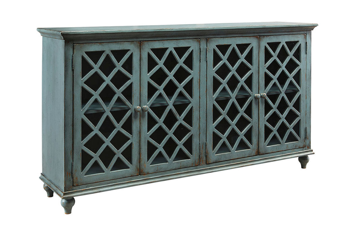 Mirimyn Antique Teal Accent Cabinet