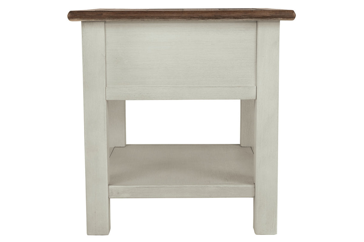 Bolanburg Two-tone Chairside End Table with USB Ports & Outlets