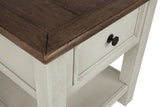 Bolanburg Two-tone Chairside End Table with USB Ports & Outlets