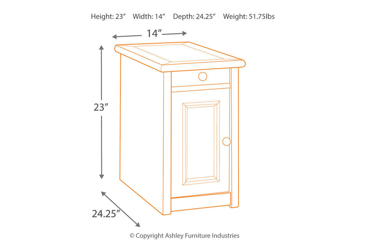 Bolanburg Two-tone Chairside End Table with USB Ports & Outlets