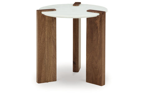 Isanti White/Brown Coffee Table Set