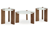 Isanti White/Brown Coffee Table and 2 End Tables