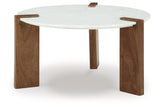 Isanti White/Brown Coffee Table and 2 End Tables