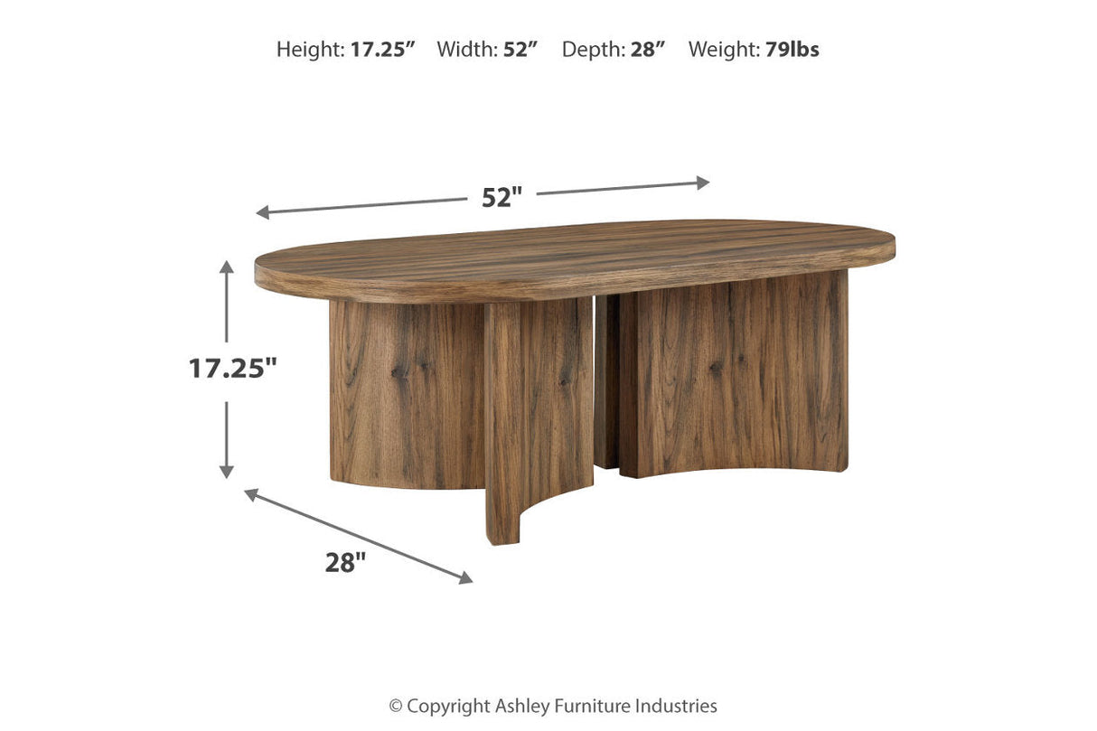 Austanny Warm Brown Coffee Table and 2 End Tables