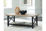 Bristenfort Brown/Black Coffee Table and 2 End Tables