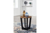 Hanneforth Brown/Black Coffee Table and 2 End Tables