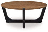 Hanneforth Brown/Black Coffee Table and 2 End Tables