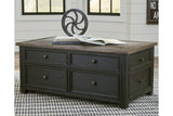 Tyler Creek Grayish Brown/Black Coffee Table with Lift Top