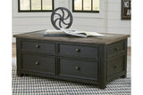 Tyler Creek Grayish Brown/Black Coffee Table and 2 End Tables