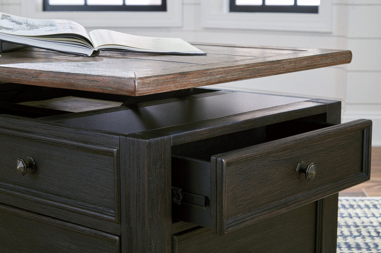 Tyler Creek Grayish Brown/Black Coffee Table and 2 Chairside End Tables