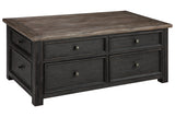 Tyler Creek Grayish Brown/Black Coffee Table and 2 Chairside End Tables