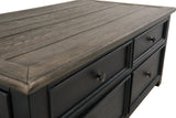 Tyler Creek Grayish Brown/Black Coffee Table with Lift Top