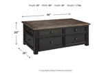 Tyler Creek Grayish Brown/Black Coffee Table and 2 Chairside End Tables