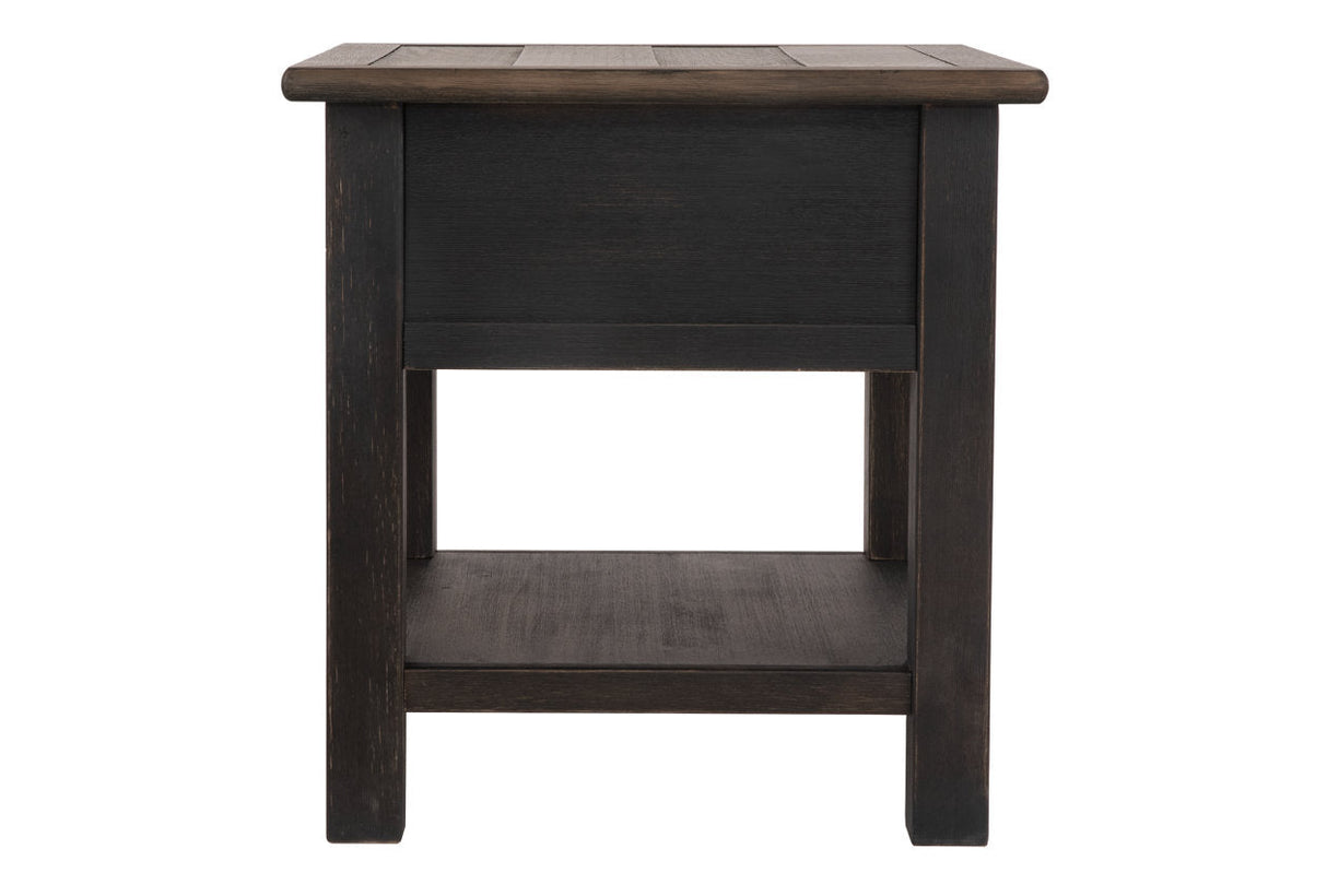 Tyler Creek Grayish Brown/Black End Table