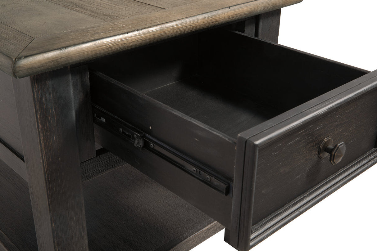 Tyler Creek Grayish Brown/Black End Table