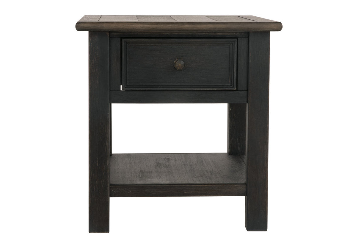 Tyler Creek Grayish Brown/Black End Table