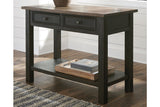 Tyler Creek Grayish Brown/Black Sofa/Console Table