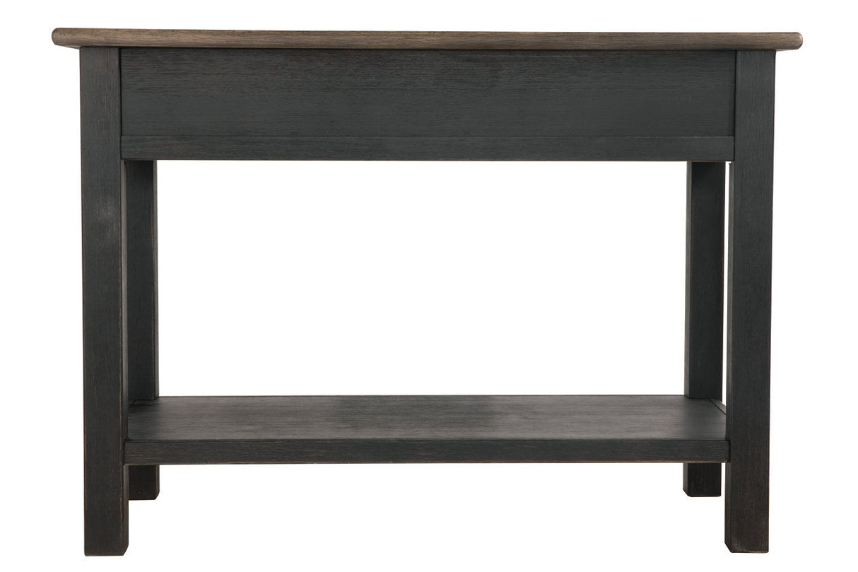 Tyler Creek Grayish Brown/Black Sofa/Console Table