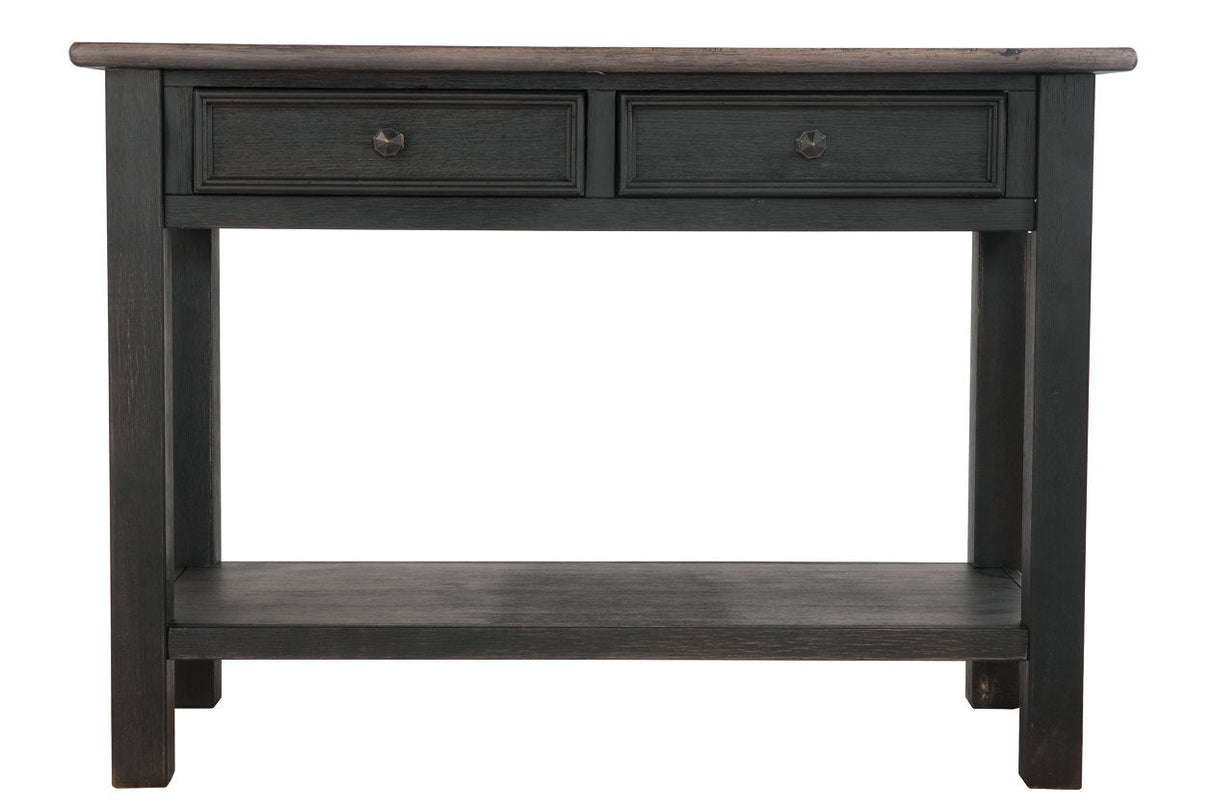 Tyler Creek Grayish Brown/Black Sofa/Console Table