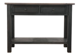 Tyler Creek Grayish Brown/Black Sofa/Console Table