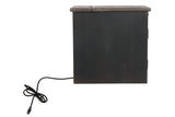 Tyler Creek Grayish Brown/Black Chairside End Table with USB Ports & Outlets