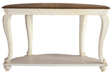 Realyn White/Brown Sofa Table