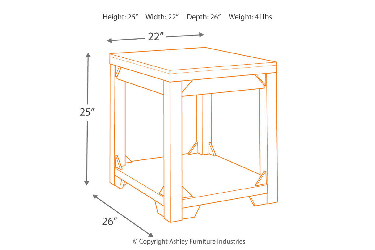 Fregine Whitewash End Table