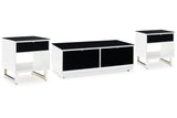 Gardoni White/Black Coffee Table and 2 End Tables