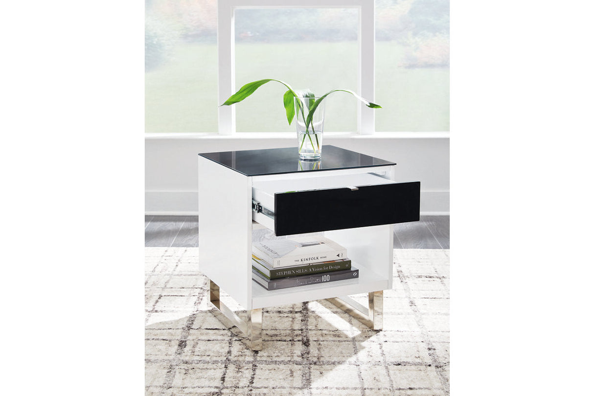 Gardoni White/Black Coffee Table and 2 End Tables