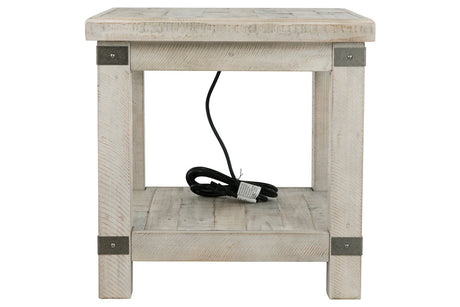 Carynhurst White Wash Gray End Table