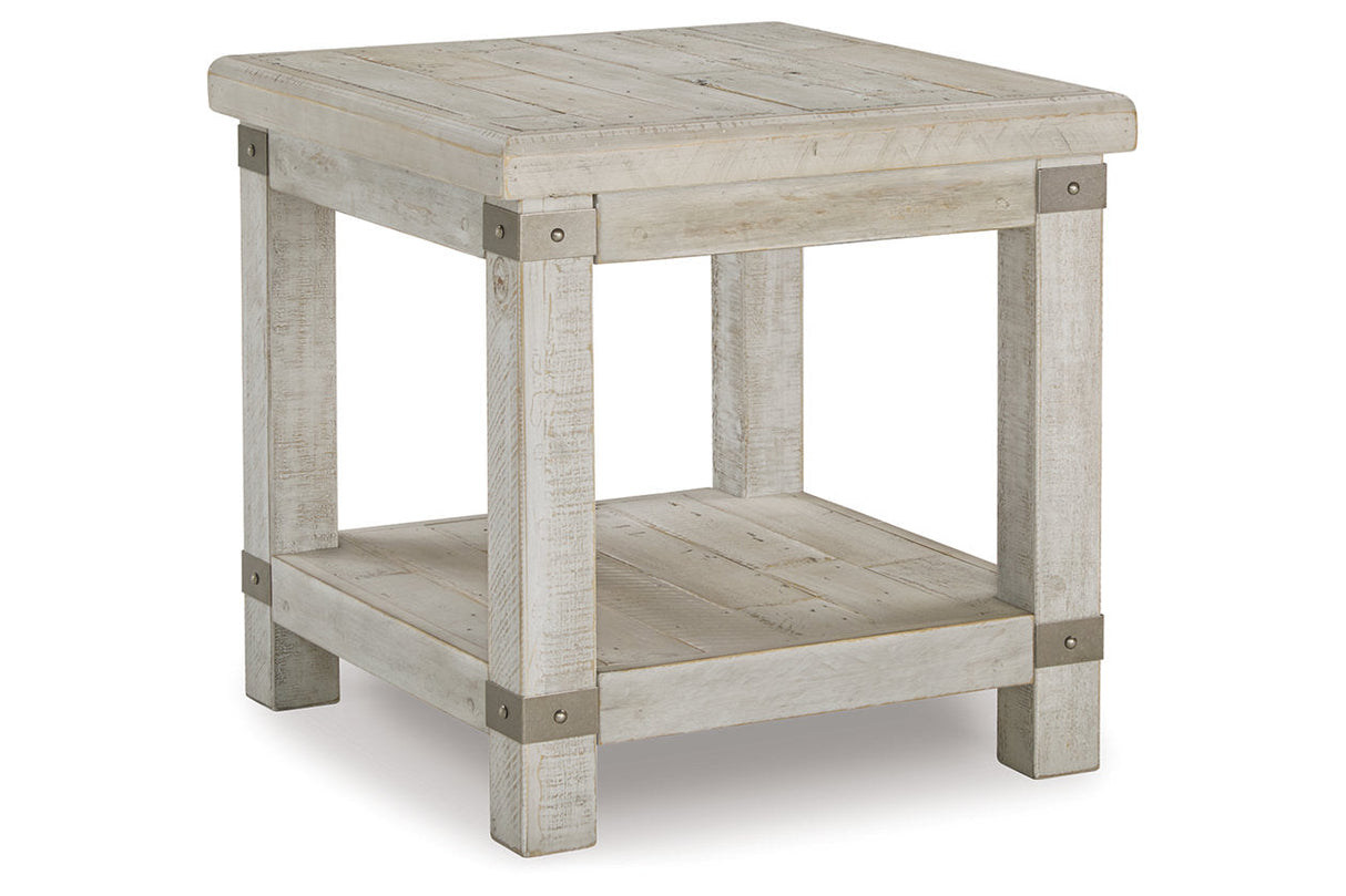 Carynhurst White Wash Gray Coffee Table and 2 End Tables