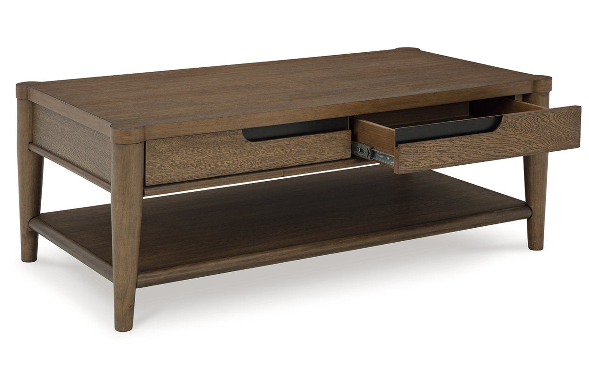 Roanhowe Brown Coffee Table and 2 End Tables