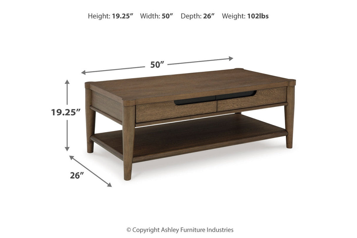 Roanhowe Brown Coffee Table and 2 End Tables