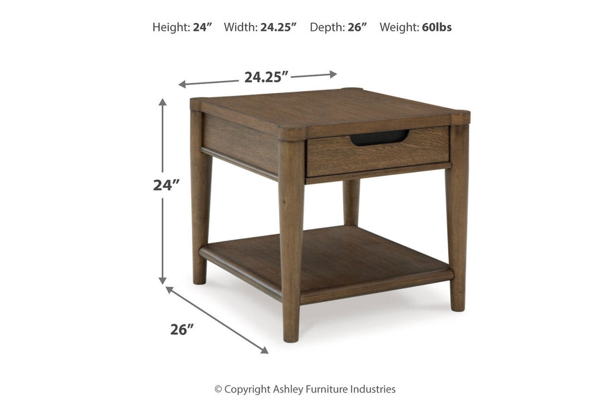 Roanhowe Brown Coffee Table and 2 End Tables