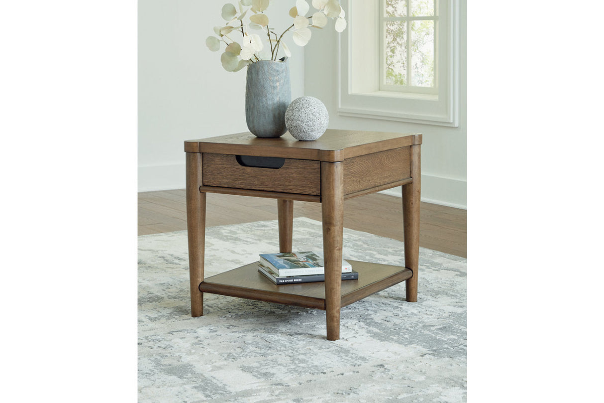 Roanhowe Brown Coffee Table and 2 End Tables