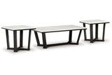 Fostead White/Espresso Coffee Table and 2 Ends