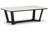 Fostead White/Espresso Coffee Table and 2 Ends