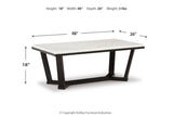 Fostead White/Espresso Coffee Table and 2 Ends