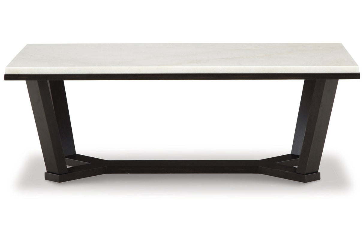 Fostead White/Espresso Coffee Table and 2 Ends