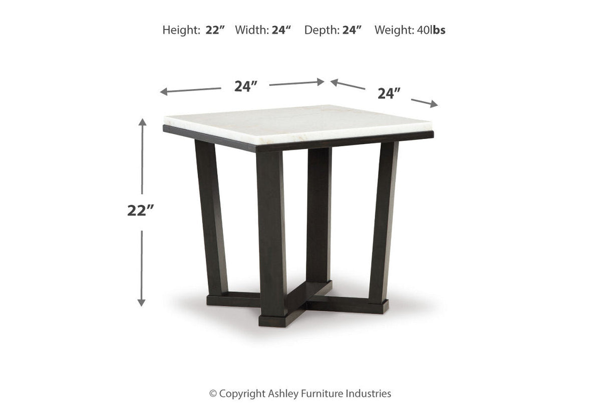 Fostead White/Espresso Coffee Table and 2 Ends