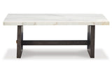 Burkhaus White/Dark Brown Coffee Table and 2 Ends