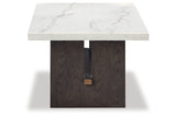 Burkhaus White/Dark Brown Coffee Table and 2 Ends