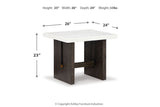 Burkhaus White/Dark Brown Coffee Table and 2 Ends