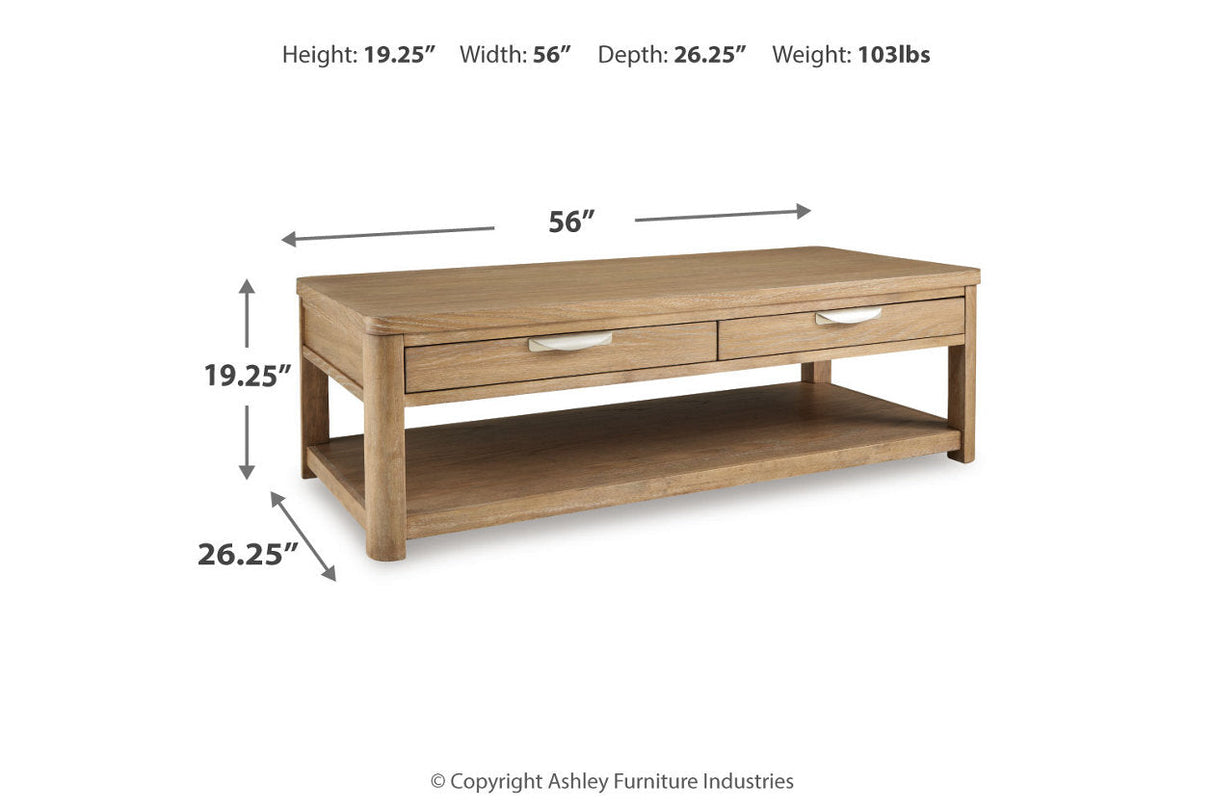 Rencott Light Brown Coffee Table and 2 End Tables