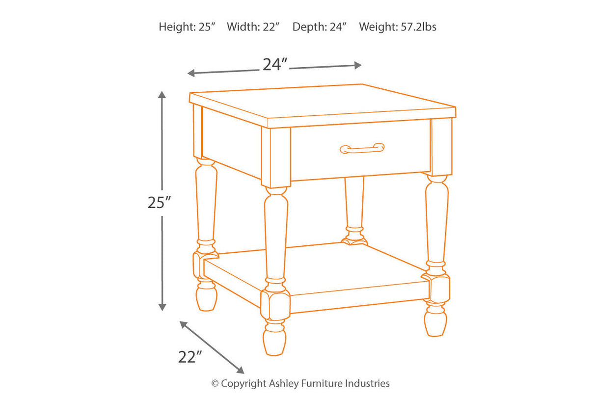 Shawnalore Whitewash End Table