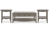 Charina Antique Gray Coffee Table and 2 End Tables