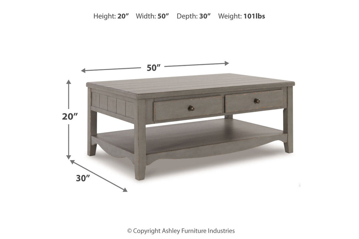 Charina Antique Gray Coffee Table and 2 End Tables