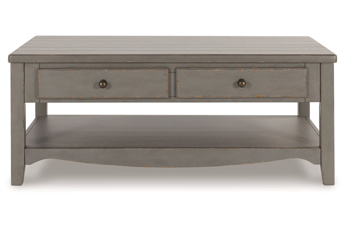 Charina Antique Gray Coffee Table and 2 End Tables