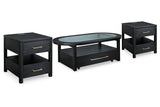 Winbardi Black Coffee Table and 2 End Tables